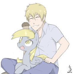 Size: 1004x1022 | Tagged: safe, artist:soulspade, derpy hooves, human, g4, muffin