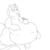 Size: 3000x3000 | Tagged: safe, artist:watertimdragon, oc, oc only, oc:jester bells, black and white, fat, grayscale, high res, monochrome, obese, solo