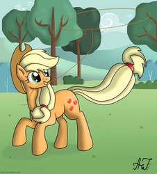 Size: 2712x3000 | Tagged: safe, artist:artyjoyful, applejack, earth pony, pony, g4, female, high res, lasso, solo