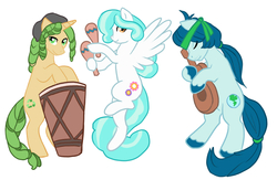Size: 800x521 | Tagged: safe, artist:bonmot, captain planet, paisley, sandalwood, pony, equestria girls, g4, background human, eco kids, equestria girls ponified, maracas, musical instrument, ponified