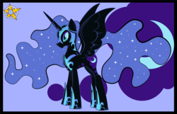 Size: 2817x1811 | Tagged: safe, artist:amberpendant, nightmare moon, g4, female, solo, spread wings