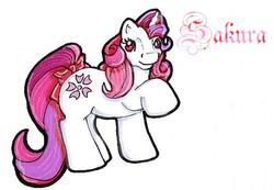 Size: 530x366 | Tagged: safe, artist:sakuracross, oc, oc only, oc:sakura, pony, unicorn, female, mare, raised hoof, solo