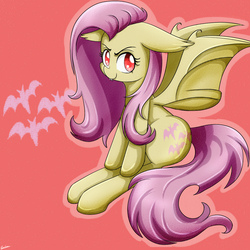 Size: 1000x1000 | Tagged: safe, artist:riouku, fluttershy, pony, g4, female, flutterbat, mare, solo