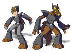 Size: 1024x745 | Tagged: safe, artist:sandvvich, oc, oc only, robot, timber wolf, mega man (series), robot master, solo
