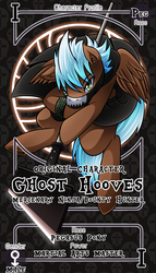Size: 800x1399 | Tagged: safe, artist:vavacung, oc, oc only, oc:ghost hooves, pegasus, pony, commission, male, pactio card, solo, stallion