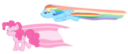 Size: 2100x900 | Tagged: safe, artist:virenth, pinkie pie, rainbow dash, g4