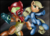 Size: 3000x2160 | Tagged: safe, artist:beamsaber, applejack, g4, applesamus, armor, crossover, duo, female, high res, metroid, nintendo, samus aran, zero suit