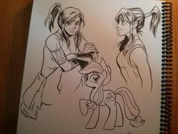 Size: 600x450 | Tagged: dead source, safe, artist:brenda hickey, applejack, g4, korra, the legend of korra