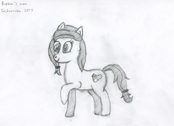 Size: 5000x3627 | Tagged: safe, artist:techarmsbu, oc, oc only, oc:cream heart, earth pony, pony, absurd resolution, earth pony oc, female, mare, monochrome, solo