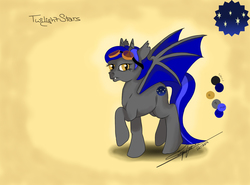 Size: 1725x1275 | Tagged: safe, artist:littlewolfstudios, oc, oc only, oc:twilight stars, bat pony, pony, commission, cute, goggles, reference sheet, steampunk
