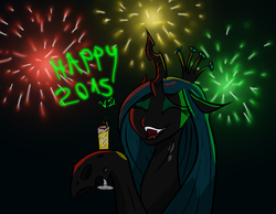 Size: 1156x898 | Tagged: safe, artist:winterdominus, queen chrysalis, g4, female, happy new year, solo