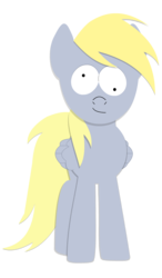 Size: 957x1640 | Tagged: safe, artist:lolwutburger, derpy hooves, pegasus, pony, g4, female, male, mare, simple background, solo, south park, style emulation, transparent background