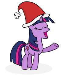 Size: 1600x2000 | Tagged: safe, artist:ronyb, twilight sparkle, pony, g4, female, hat, santa hat, solo