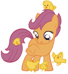 Size: 916x1000 | Tagged: safe, artist:virgil pony, scootaloo, chicken, pegasus, pony, g4, female, filly, foal, meme, scootachicken, simple background, solo, transparent background