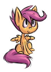 Size: 368x515 | Tagged: safe, artist:fuzzlepuzzle, scootaloo, pegasus, pony, g4, female, simple background, solo, white background