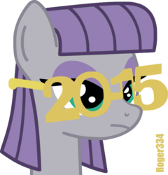 Size: 694x723 | Tagged: safe, artist:roger334, maud pie, g4, 2015, female, glasses, new year, simple background, solo, transparent background
