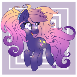 Size: 2000x2000 | Tagged: safe, artist:thegearheadpony, oc, oc only, oc:pixels, earth pony, pony, female, freckles, gradient, gradient mane, high res, mare, open mouth, pigtails, smiling, solo