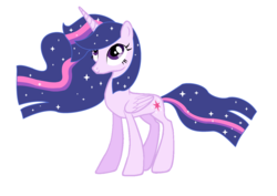 Size: 3296x2328 | Tagged: safe, artist:flaremane, artist:frozenightpl, twilight sparkle, alicorn, pony, g4, magical mystery cure, ethereal mane, female, high res, hilarious in hindsight, mare, older, older twilight, shiny, simple background, solo, twilight sparkle (alicorn), ultimate twilight, white background