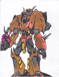 Size: 785x1017 | Tagged: safe, artist:xdtaxundeadbuck01, lord tirek, g4, crossover, mark acheson, transformers, transformers prime, unicron, voice actor joke