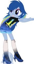 Size: 260x484 | Tagged: safe, artist:archerinblue, archer (character), scootablue, equestria girls, g4, dancing, equestria girls-ified, simple background, transparent background