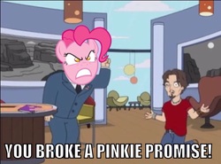 Size: 1000x740 | Tagged: safe, pinkie pie, g4, american dad, image macro, johnny depp, male, meme, pinkie promise, stan smith, tearjerker, vector