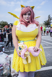 Size: 1365x2048 | Tagged: safe, artist:underbust, fluttershy, human, g4, breasts, cosplay, female, irl, irl human, photo