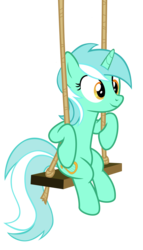 Size: 5000x8726 | Tagged: safe, artist:aborrozakale, lyra heartstrings, pony, unicorn, g4, leap of faith, absurd resolution, female, mare, simple background, sitting, smiling, solo, swing, transparent background, vector
