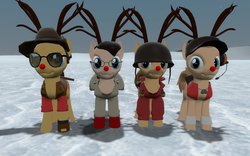 Size: 1024x640 | Tagged: safe, 3d, christmas, crossover, gmod, medic, medic (tf2), ponified, scout (tf2), sniper, sniper (tf2), soldier, soldier (tf2), team fortress 2