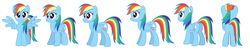Size: 3335x685 | Tagged: safe, artist:aleximusprime, rainbow dash, g4, female, reference sheet, solo, turnaround