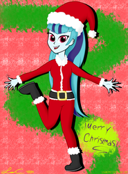 Size: 2120x2864 | Tagged: safe, artist:lisan1997, sonata dusk, equestria girls, g4, my little pony equestria girls: rainbow rocks, clothes, female, high res, santa costume, solo