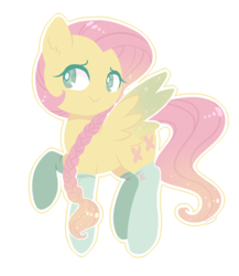 Size: 1280x1477 | Tagged: dead source, safe, artist:hawthornss, part of a set, fluttershy, g4, alternate hairstyle, clothes, ear fluff, female, pretty, shiny, simple background, socks, solo, transparent background