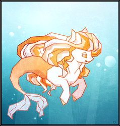 Size: 532x559 | Tagged: safe, artist:captivelegacy, oc, oc only, mermaid, merpony, bubble, crepuscular rays, female, fish tail, flowing mane, ocean, smiling, sunlight, tail, underwater, water