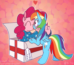 Size: 1250x1102 | Tagged: safe, artist:ponett, pinkie pie, rainbow dash, g4, female, kissing, lesbian, ship:pinkiedash, shipping