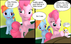 Size: 1280x800 | Tagged: safe, artist:nobody25445, pinkie pie, rainbow dash, g4, 3d, micro