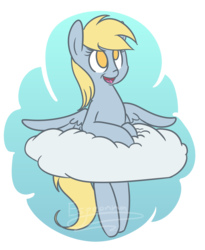 Size: 900x1100 | Tagged: safe, artist:espeonna, derpy hooves, pegasus, pony, g4, cloud, female, mare, simple background, solo, transparent background