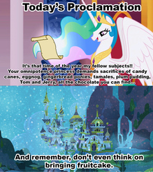 Size: 1021x1149 | Tagged: safe, princess celestia, g4, celestia's proclamation, exploitable meme, meme