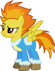 Size: 380x490 | Tagged: safe, artist:lamedonyx, spitfire, pegasus, pony, g4, clothes, female, newbie artist training grounds, show accurate, solo, uniform, winter, winter outfit