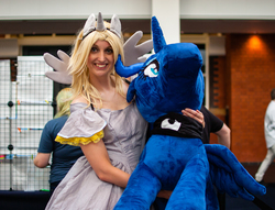 Size: 2612x2000 | Tagged: safe, derpy hooves, princess luna, alicorn, human, g4, cosplay, high res, irl, irl human, photo, princess derpy