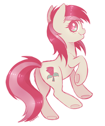 Size: 1280x1536 | Tagged: dead source, safe, artist:hawthornss, roseluck, earth pony, pony, g4, female, limited palette, mare, raised hoof, simple background, solo, underhoof, white background