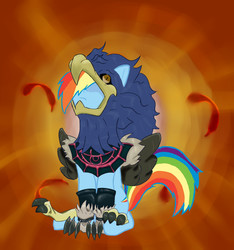 Size: 1300x1388 | Tagged: safe, artist:melynxe, rainbow dash, g4, crossover, female, solo