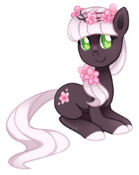 Size: 513x645 | Tagged: safe, artist:tsurime, oc, oc only, earth pony, pony, adoptable, floral head wreath, simple background, solo, transparent background