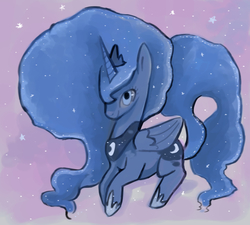 Size: 1000x900 | Tagged: safe, artist:staticdragon1, princess luna, g4, afro, ethereal mane, female, solo, starry mane