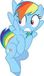 Size: 3489x5968 | Tagged: safe, artist:skie-vinyl, rainbow dash, pony, castle mane-ia, g4, .svg available, female, mare, scared, simple background, solo, transparent background, vector