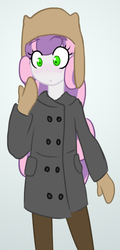 Size: 371x776 | Tagged: safe, artist:howlsinthedistance, sweetie belle, equestria girls, g4, clothes, coat, female, solo, winter