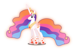 Size: 6178x4078 | Tagged: dead source, safe, artist:xebck, princess celestia, alicorn, pony, g4, absurd resolution, alternate hair color, colored wings, ethereal mane, female, gradient wings, mare, multicolored hair, rainbow hair, rainbow power, rainbow power-ified, rainbow tail, simple background, solo, transparent background, vector, wings