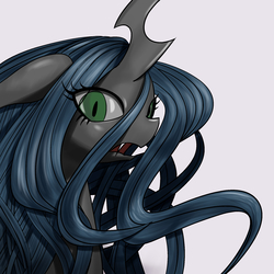 Size: 2000x2000 | Tagged: safe, artist:unousaya, queen chrysalis, changeling, changeling queen, g4, female, high res, solo