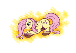 Size: 1296x900 | Tagged: safe, artist:erinsoup, fluttershy, mouse, g4, clothes, female, scarf, solo