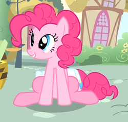 Size: 691x659 | Tagged: safe, screencap, pinkie pie, g4, pinkie pride, bag, cute, female, reaction image, saddle bag, solo