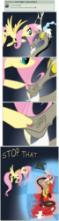 Size: 1248x4665 | Tagged: safe, artist:grievousfan, discord, fluttershy, g4, boop, comic, cute, discute, eye contact, flying, frown, glare, poking, question, smiling, spread wings, wide eyes
