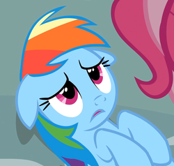 Size: 1093x1039 | Tagged: safe, screencap, rainbow dash, g4, pinkie pride, female, reaction image, solo